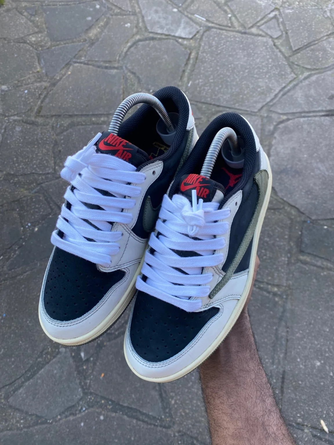 Black and cream low-tops, after care